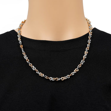 14k Two-Tone Gold Infinity Link Necklace 7 mm